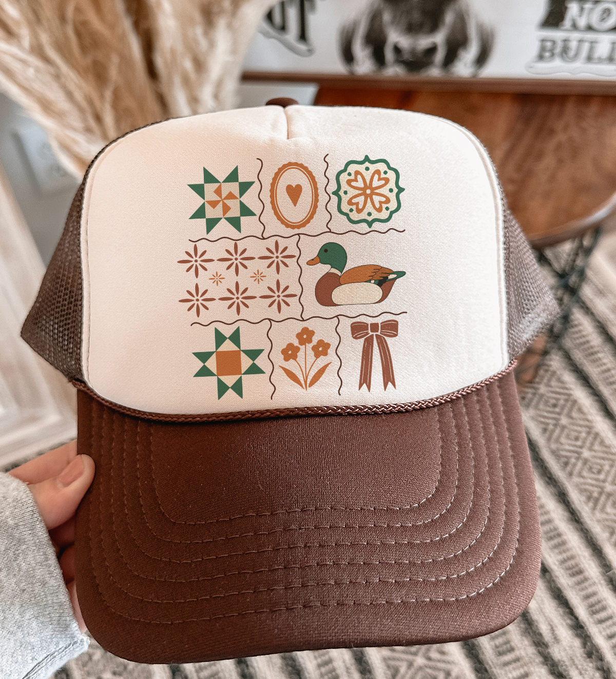 GRANNY CORE FAUX EMBROIDERY FOAM TRUCKER