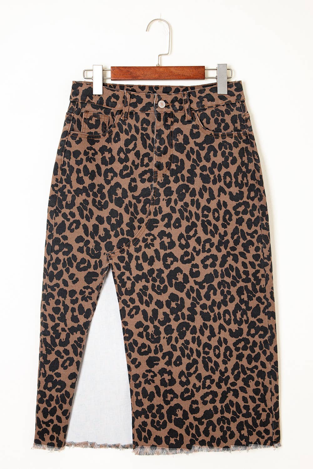 RODEO REBEL LEOPARD SLIT SKIRT