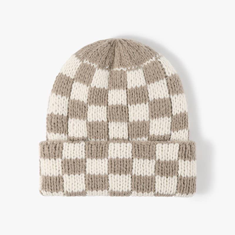 Rodeo Check Beanie: TAN