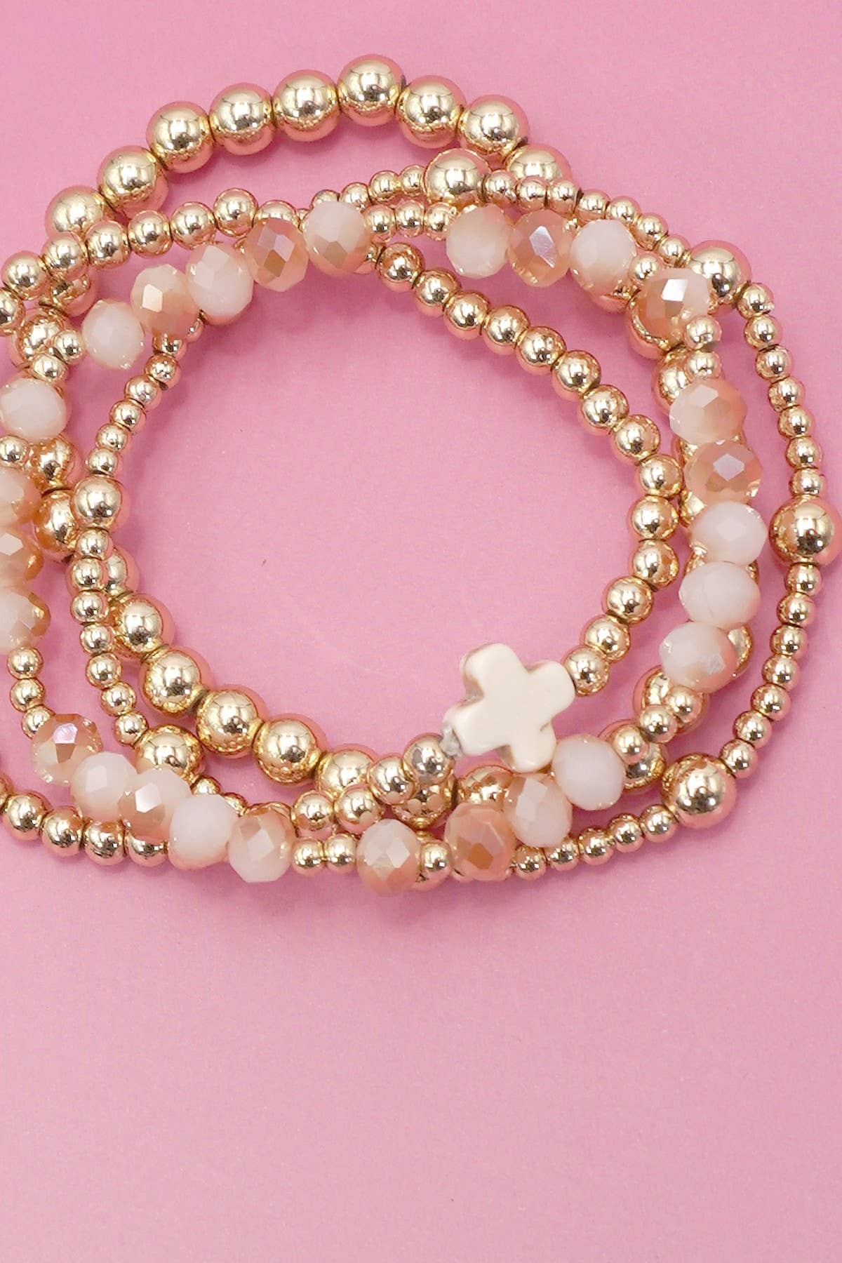 PRAISE THE LORD BRACELET STACK ( WHITE)
