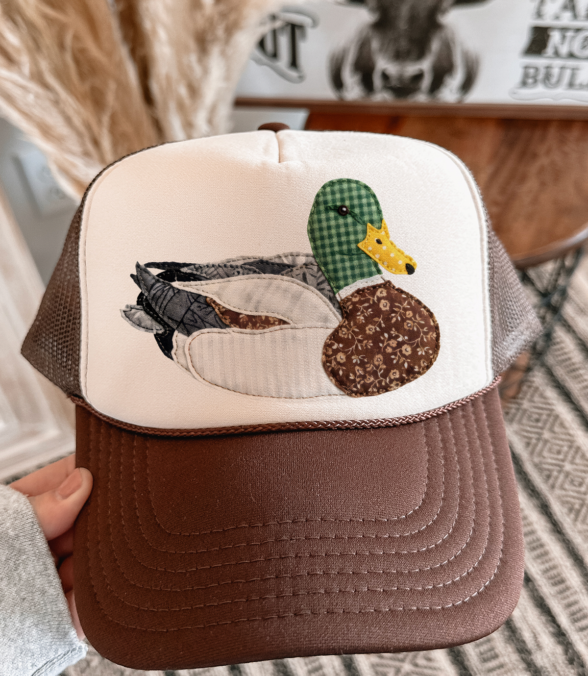 FAUX PATCHWORK MALLARD FOAM TRUCKER