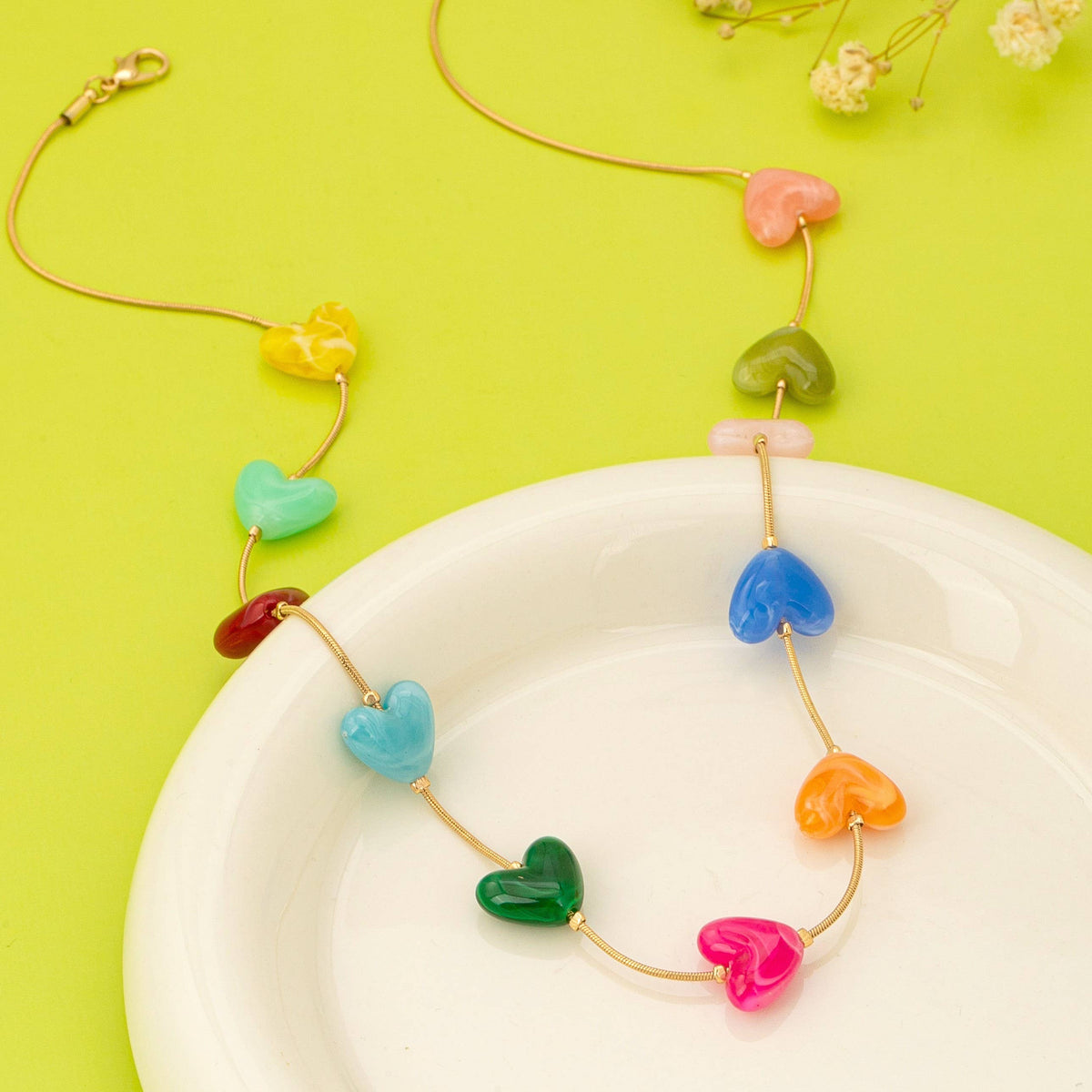 Painted Hearts Necklace