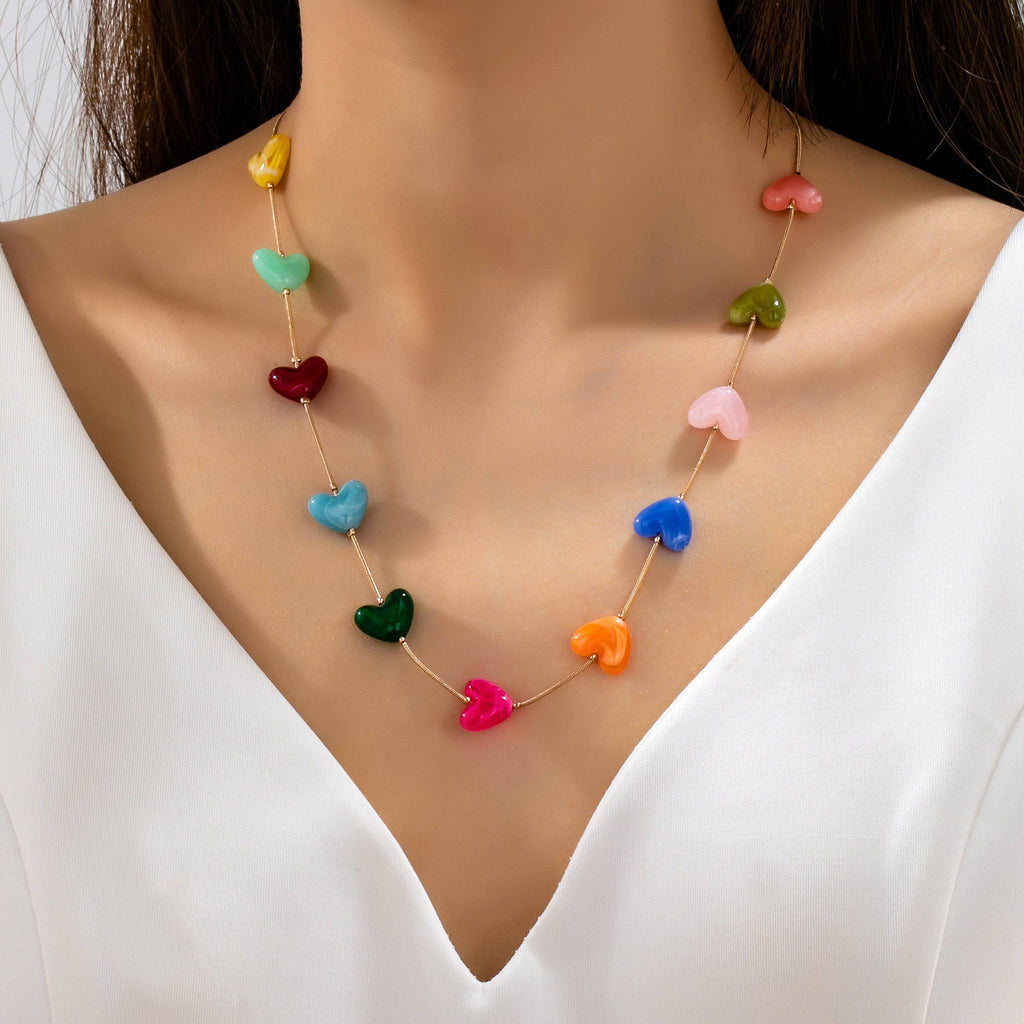 Painted Hearts Necklace