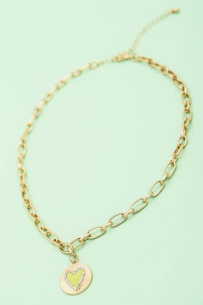 LUCKY IN LOVE CHARM LINK NECKLACE