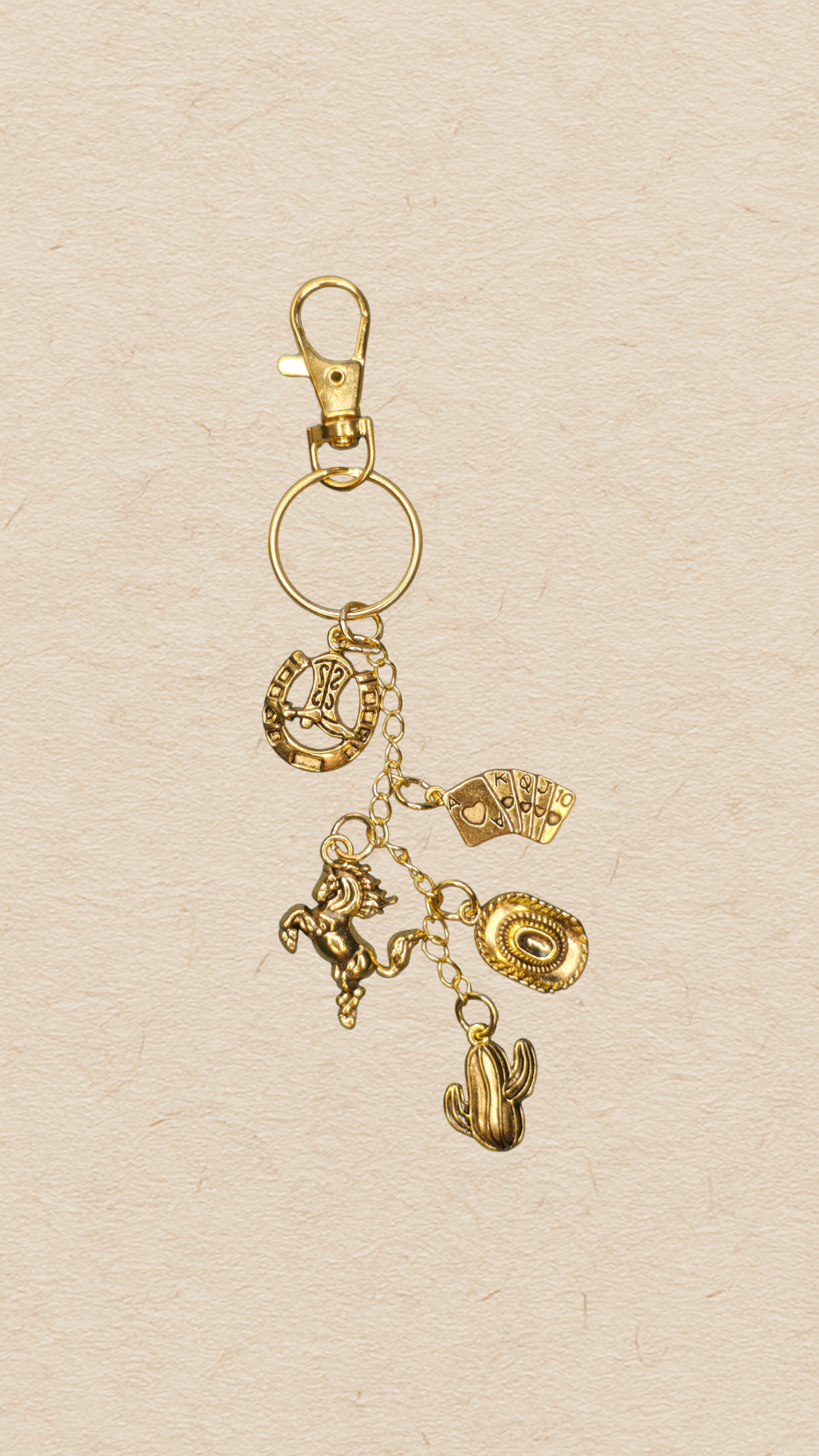 Western Gold Bag Charm / Key Chain