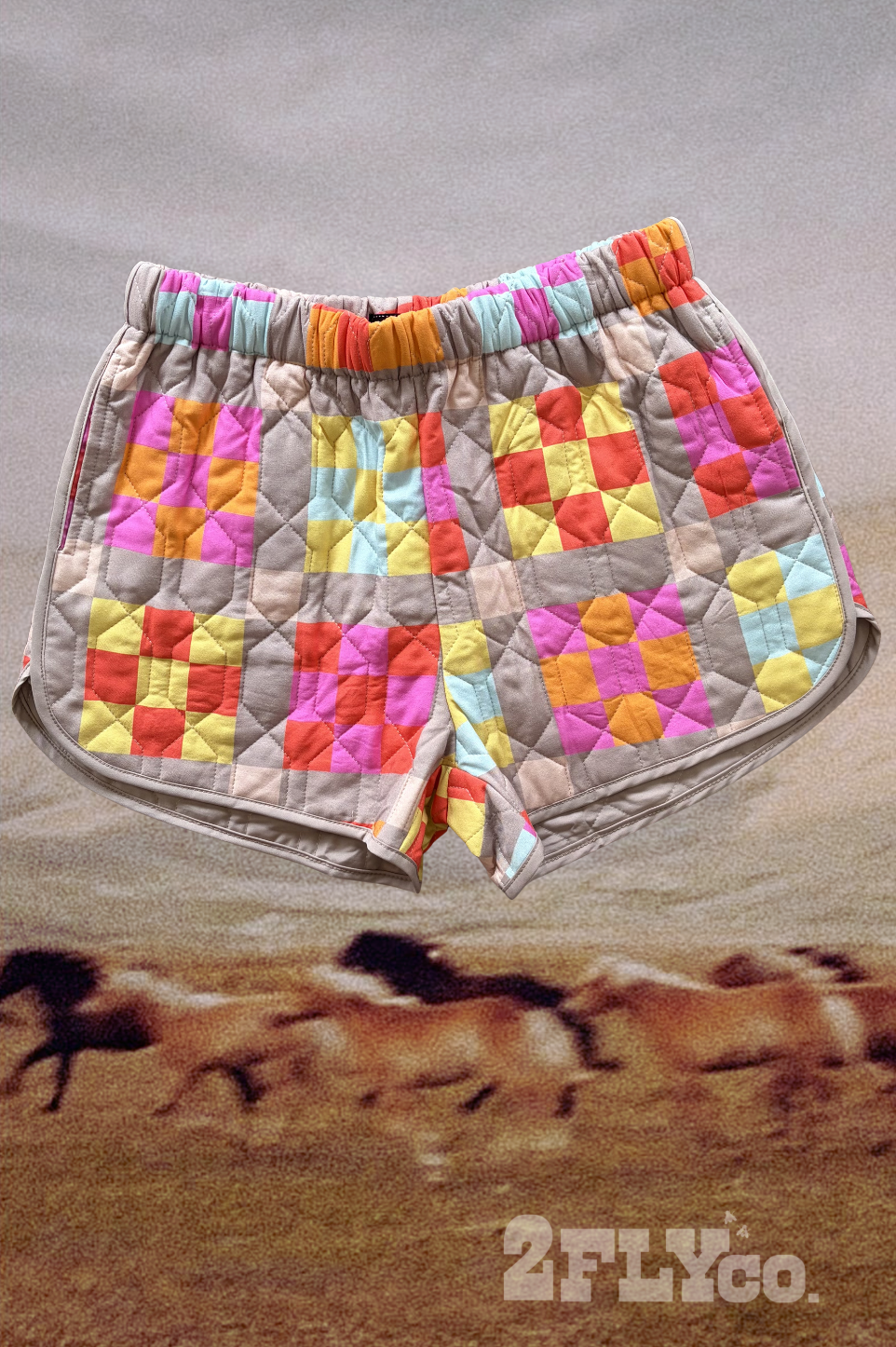 GRANNY QUILT SHORTS / COLORFUL