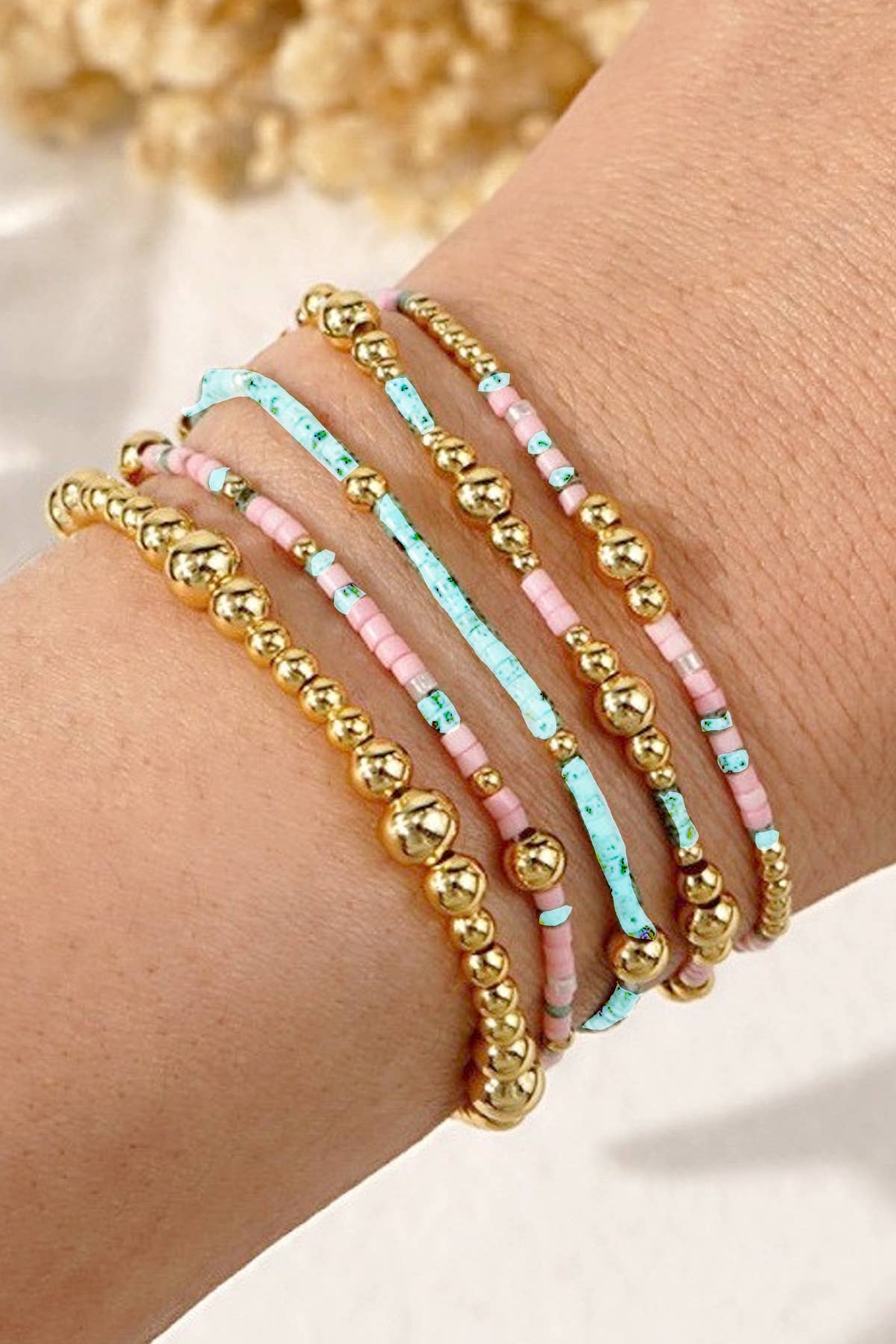 Cotton Candy Cowgirl Braclet Stack