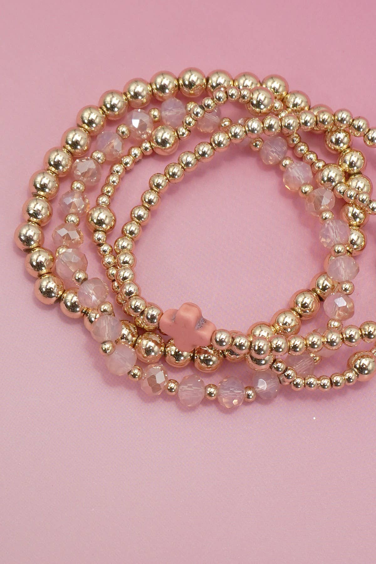 PRAISE THE LORD BRACLET STACK ( PINK)