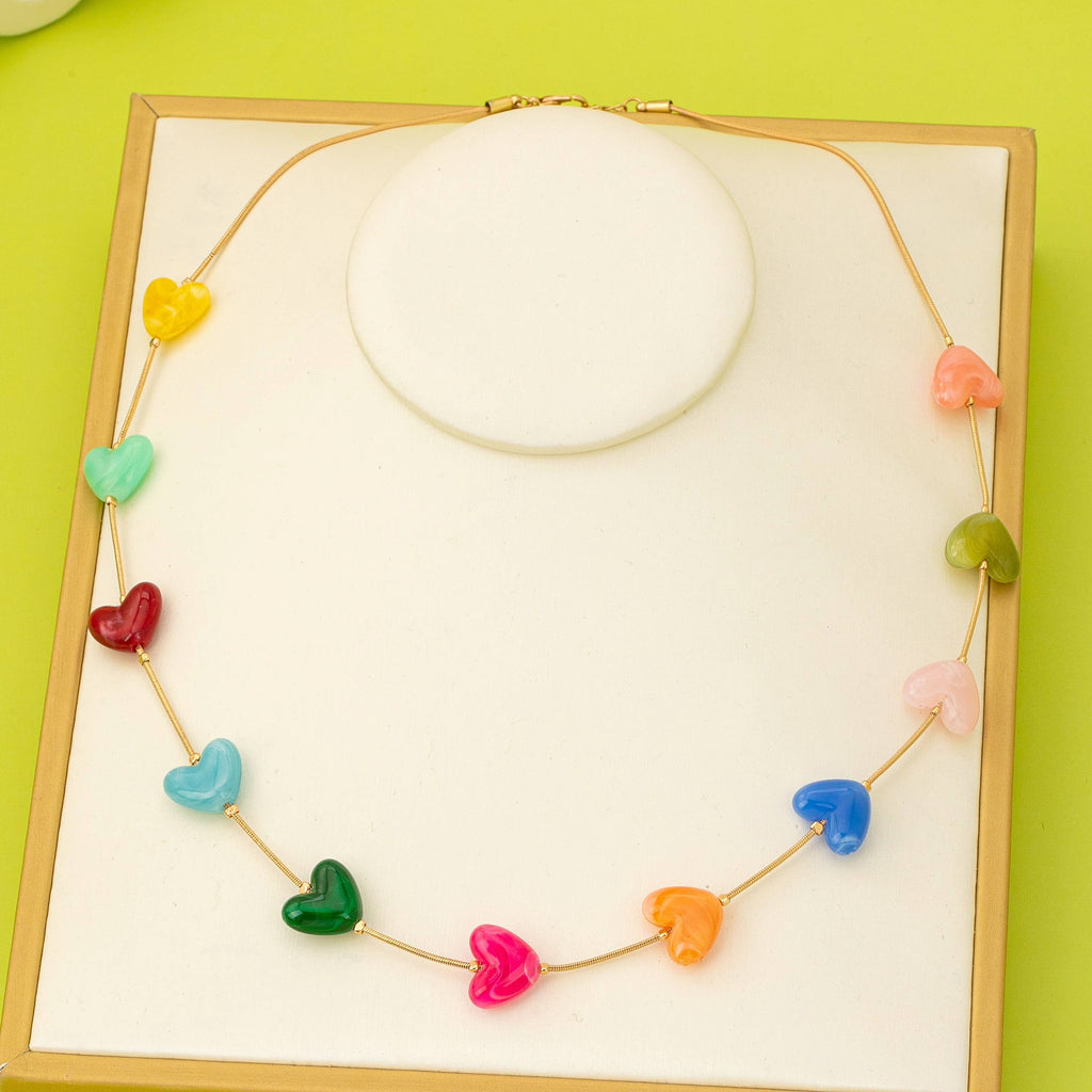Painted Hearts Necklace