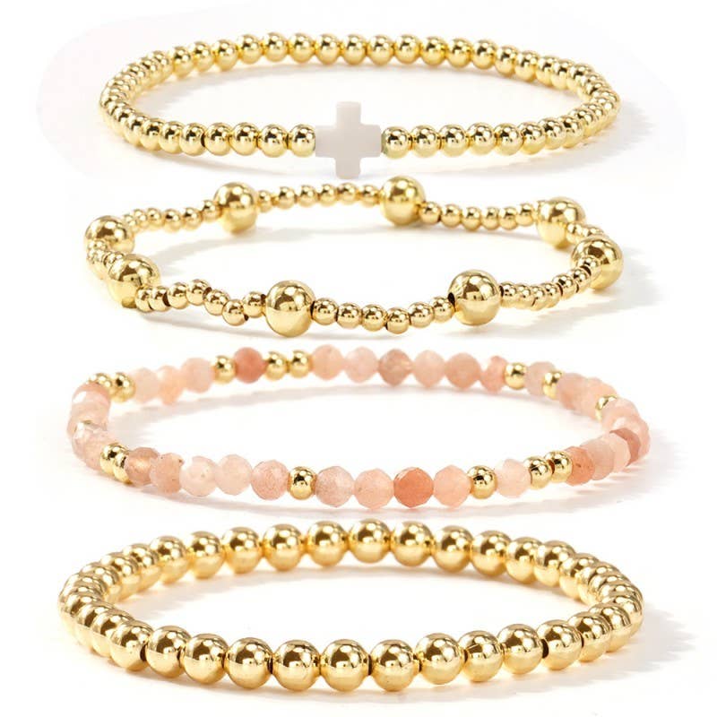 PRAISE THE LORD BRACLET STACK ( PINK)