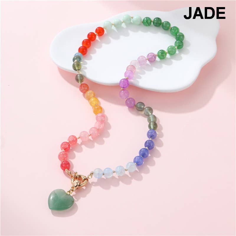 Jaded Rodeo Heart Beaded Necklace