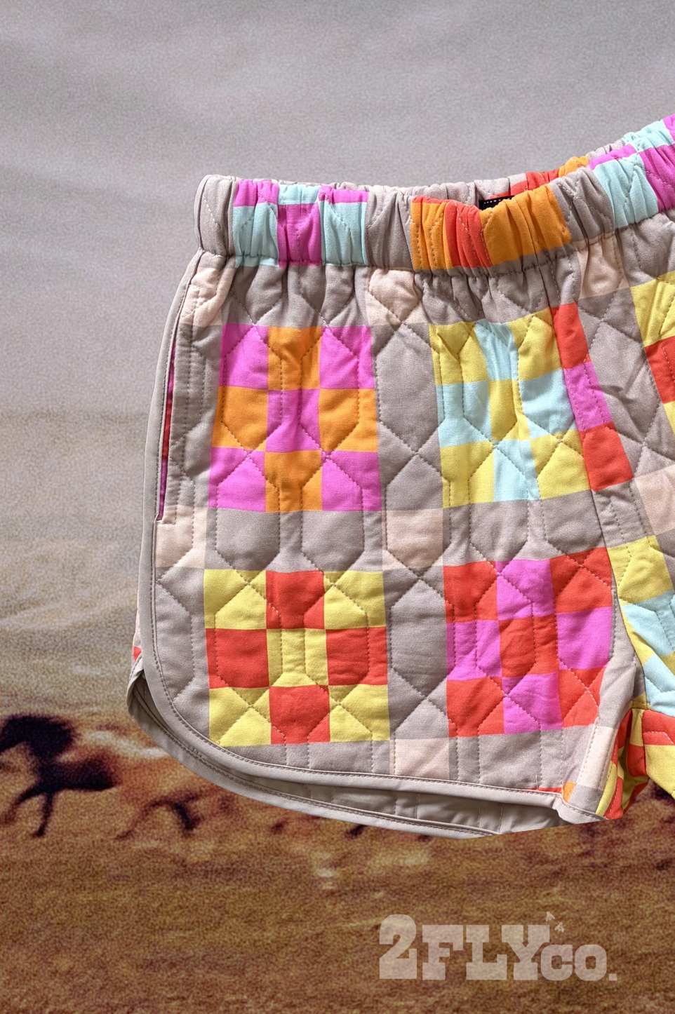 GRANNY QUILT SHORTS / COLORFUL