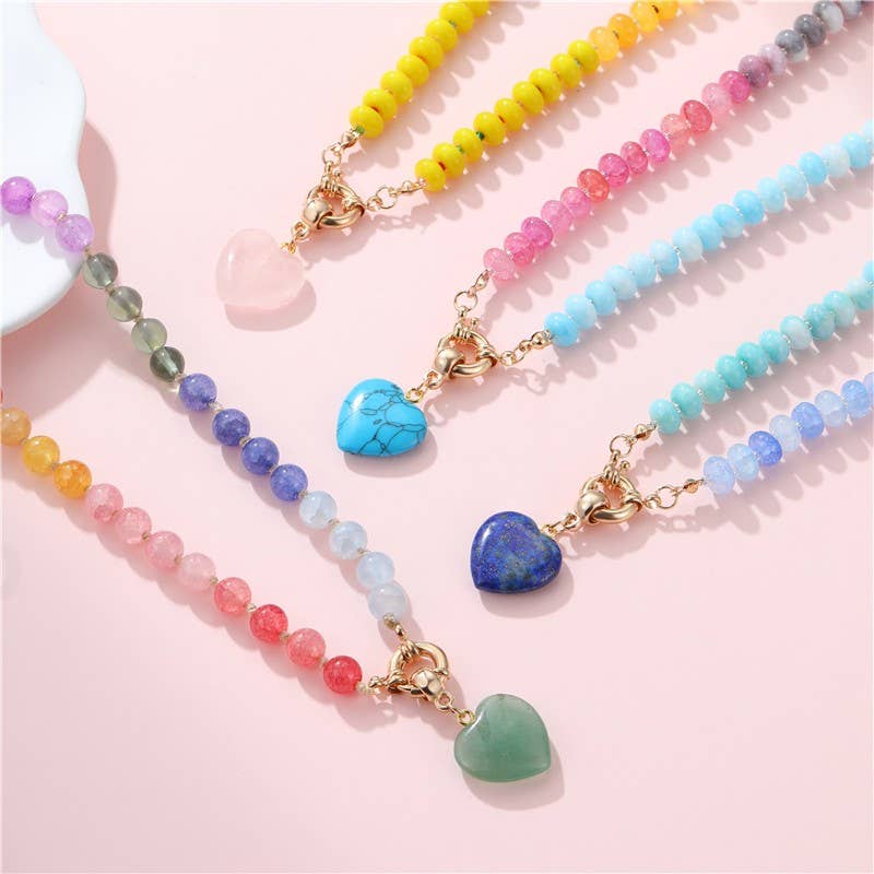 Jaded Rodeo Heart Beaded Necklace