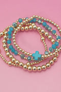 PRAISE THE LORD BRACELET STACK ( TURQUOISE)