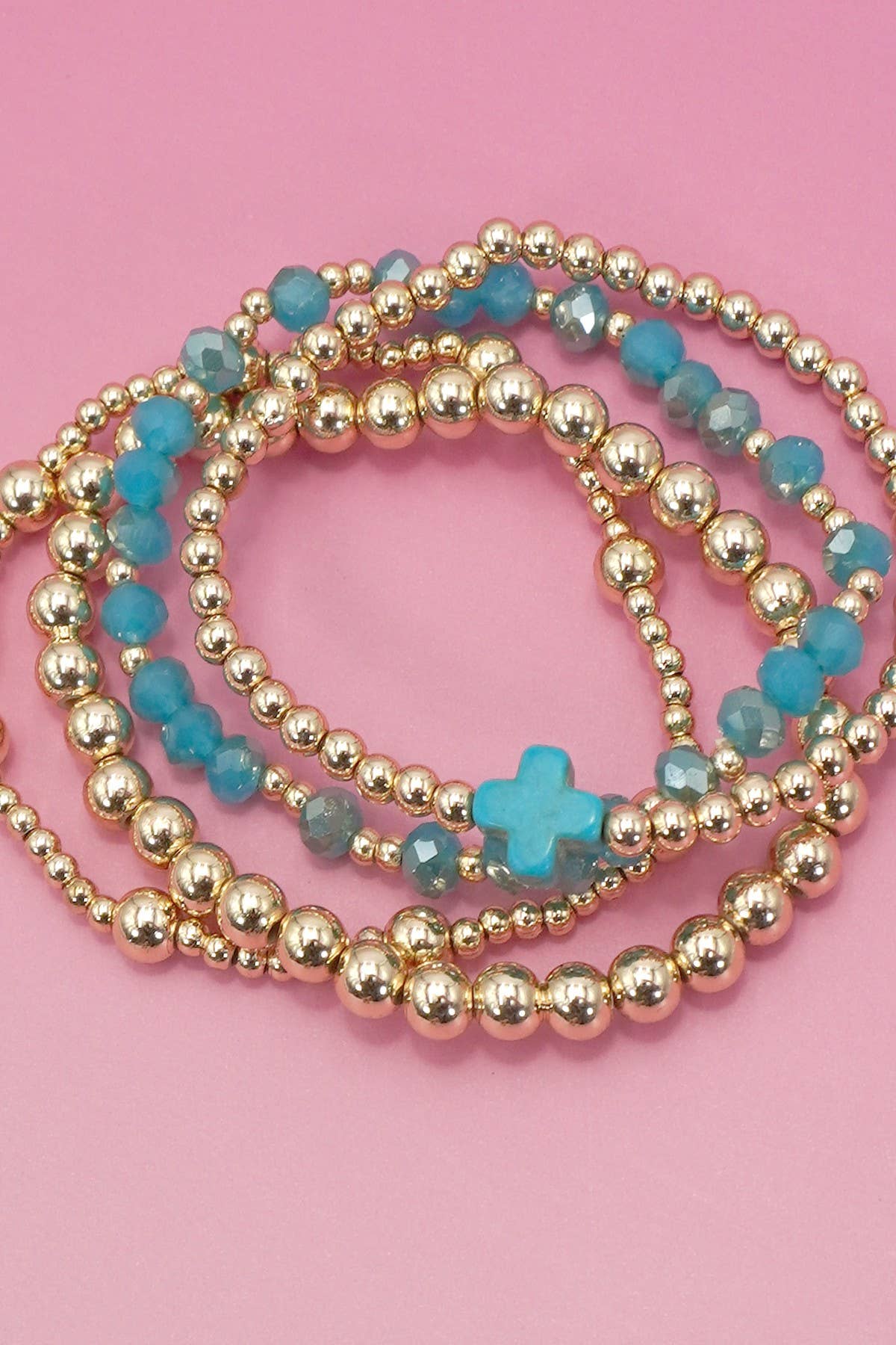 PRAISE THE LORD BRACELET STACK ( TURQUOISE)